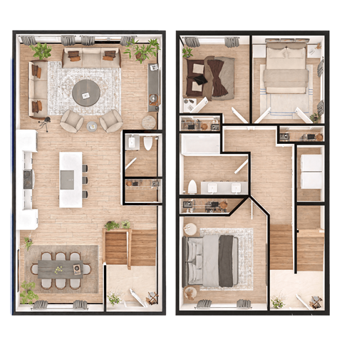 Floor plan for 3 beds, 1.5 baths